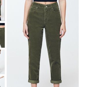 Green corduroy pants